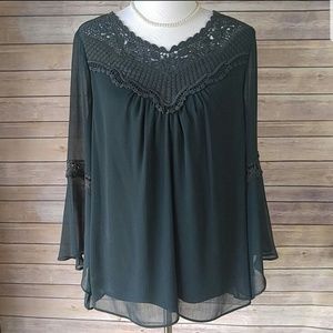 Gorgeous AGB Dark Green Polyester Dress Shirt